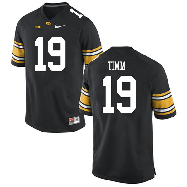 Men #19 Mike Timm Iowa Hawkeyes College Football Jerseys Sale-Black